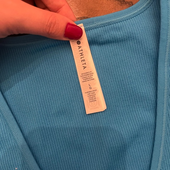 Athleta Blue Ribbed Top - Picture 2 of 3
